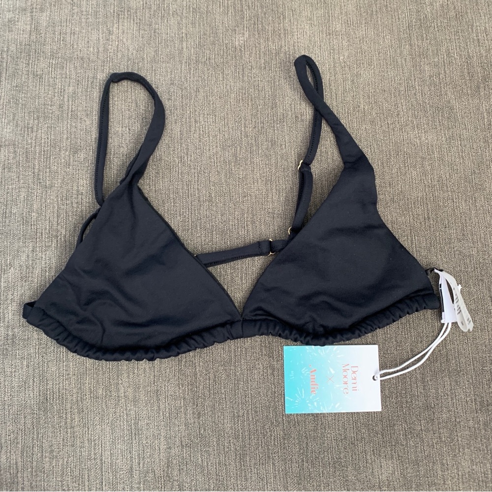 Andie Swim The Tropez Top Med Black Bikini Top